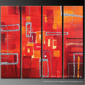 Xiamen Hot Sale 4 Panels Abstract Oil Painting